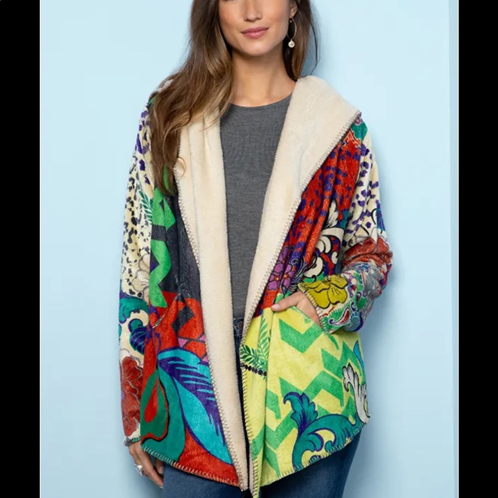 NWT Johnny Was LOVE Sherpa Jacket